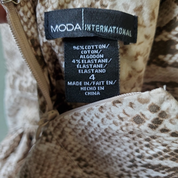 Victoria's Secret  Moda International Snakeprint Cross back Dress Size 4 - Picture 4 of 5